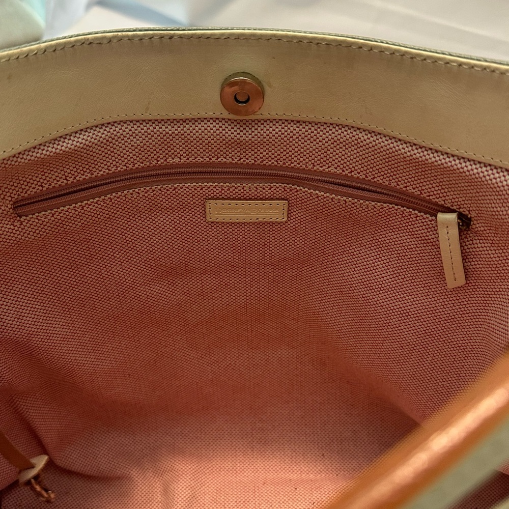 Dooney & Bourke Gold and Tan Hobo Bag with Slouchy Design - Picture 10 of 11